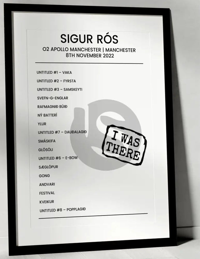 Sigur Rós 8th November 2022 O2 Apollo Manchester Manchester - Alternate - Setlist