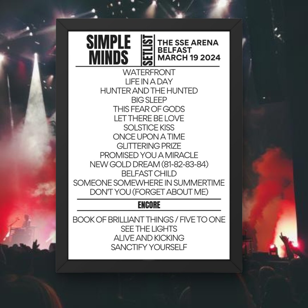 Simple Minds Belfast March 19 2024 Setlist - Setlist