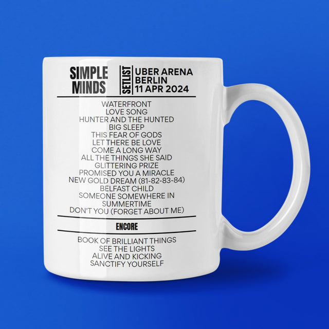 Simple Minds Berlin April 11, 2024 Replica Setlist Mug - Setlist