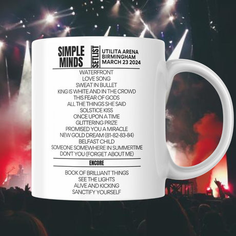 Simple Minds Birmingham March 23 2024 Setlist Mug - Setlist