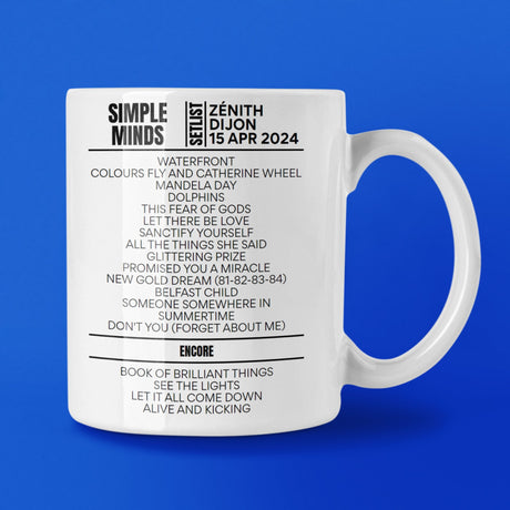 Simple Minds Dijon April 15, 2024 Replica Setlist Mug - Setlist