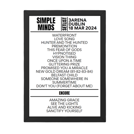 Simple Minds Dublin March 2024 Setlist - Setlist