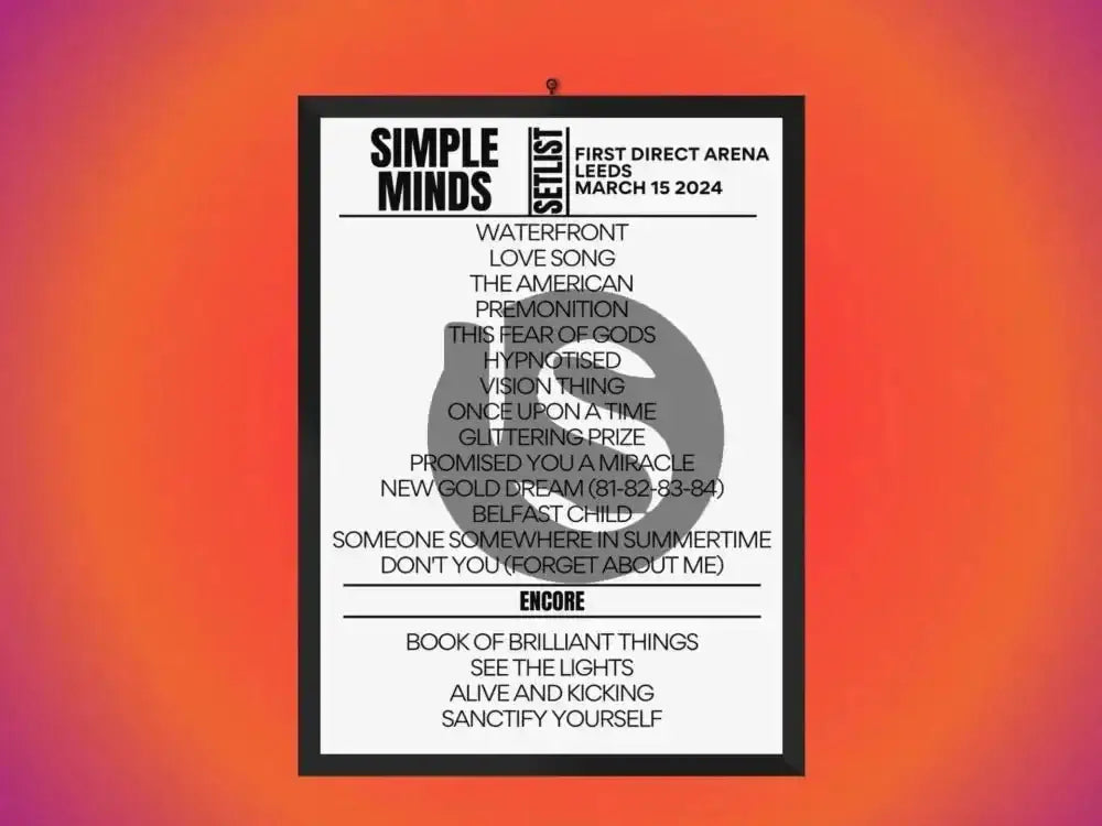 Simple Minds Leeds March 15 2024 Setlist - Setlist