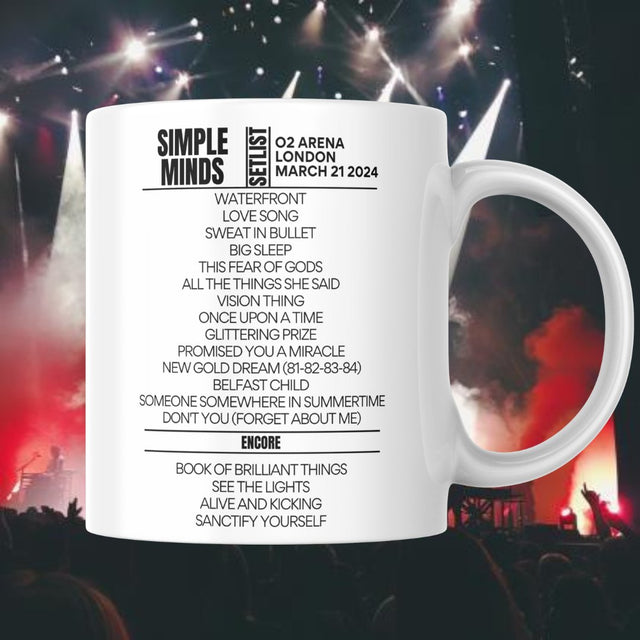 Simple Minds London March 21 2024 Setlist Mug - Setlist