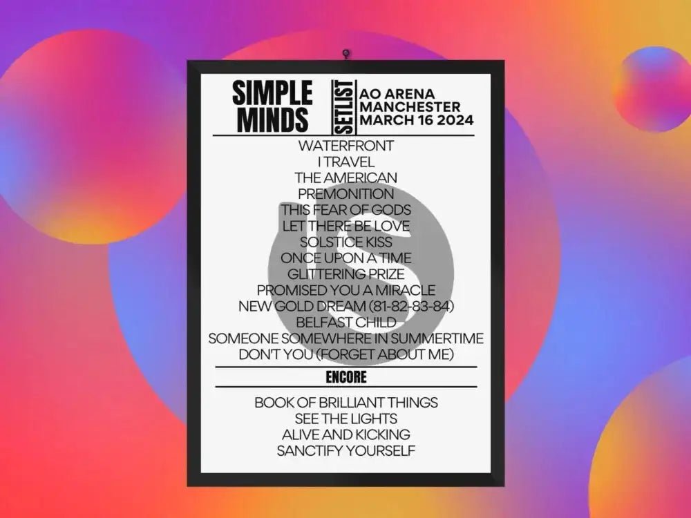 Simple Minds Manchester March 16 2024 Setlist - Setlist