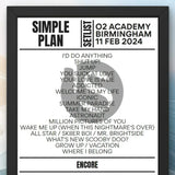 Simple Plan Birmingham February 2024 Setlist - Setlist