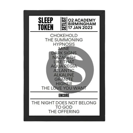 Sleep Token Birmingham January 2023 Replica Setlist - Setlist