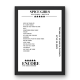 Spice Girls June 13, 2019 Wembley Stadium London Setlist Poster - Setlist