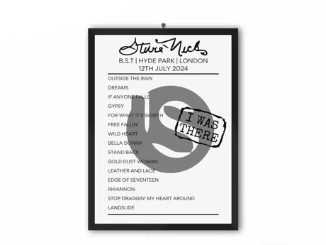 Stevie Nicks BST Hyde Park July 12 2024 Setlist Poster - Setlist