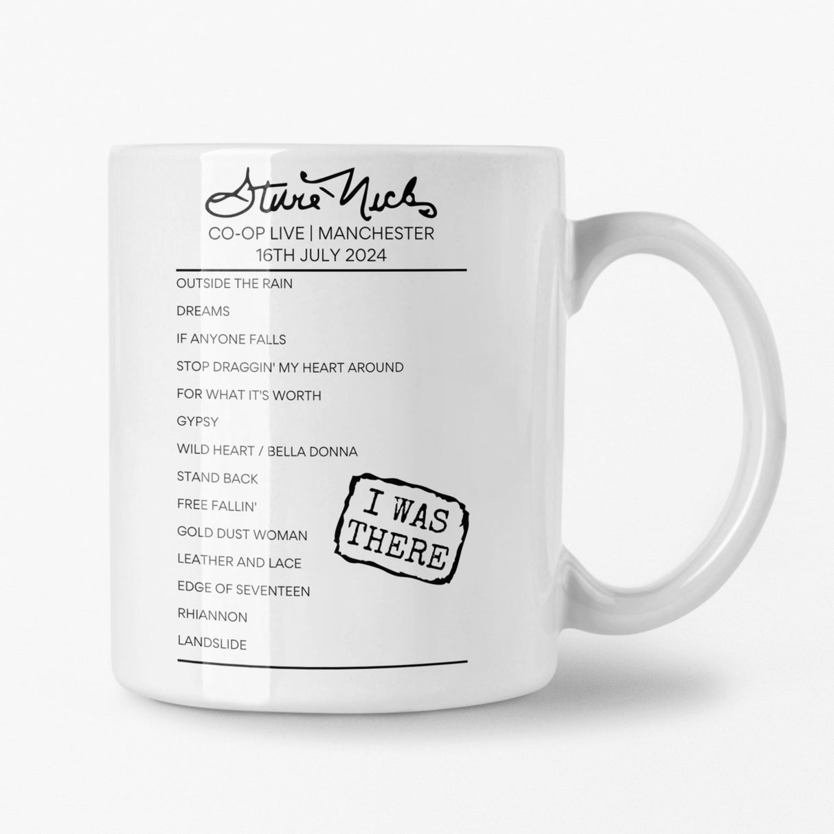 Stevie Nicks Co - Op Live Manchester July 2024 Setlist Mug - Setlist