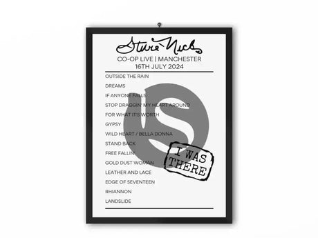 Stevie Nicks Co - Op Live Manchester July 2024 Setlist Poster - Setlist