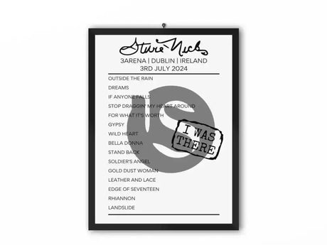 Stevie Nicks Dublin July 2024 Setlist Poster - Setlist