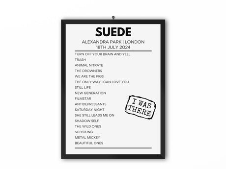 Suede Alexandra Park July 2024 Setlist Poster - Setlist