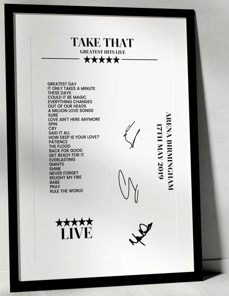 Take That 17th May 2019 Arena Birmingham Birmingham - Setlist