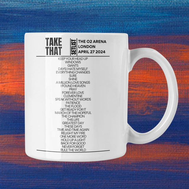 Take That London April 27 2024 Setlist Mug - Setlist