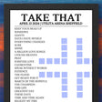 Take That Sheffield April 2024 Replica Setlist - Alternate - Setlist