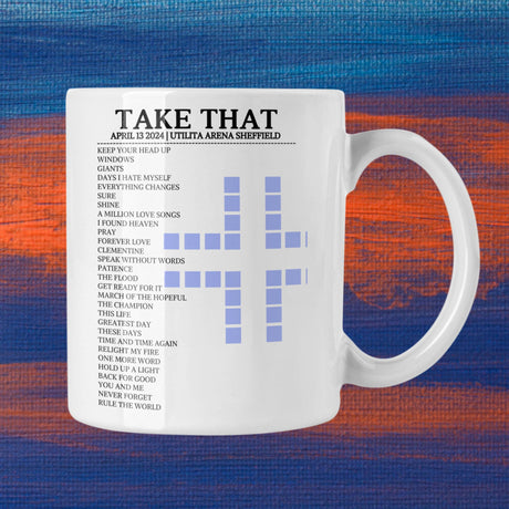 Take That Utilita Arena Sheffield April 2024 Setlist Mug - Alternate - Setlist