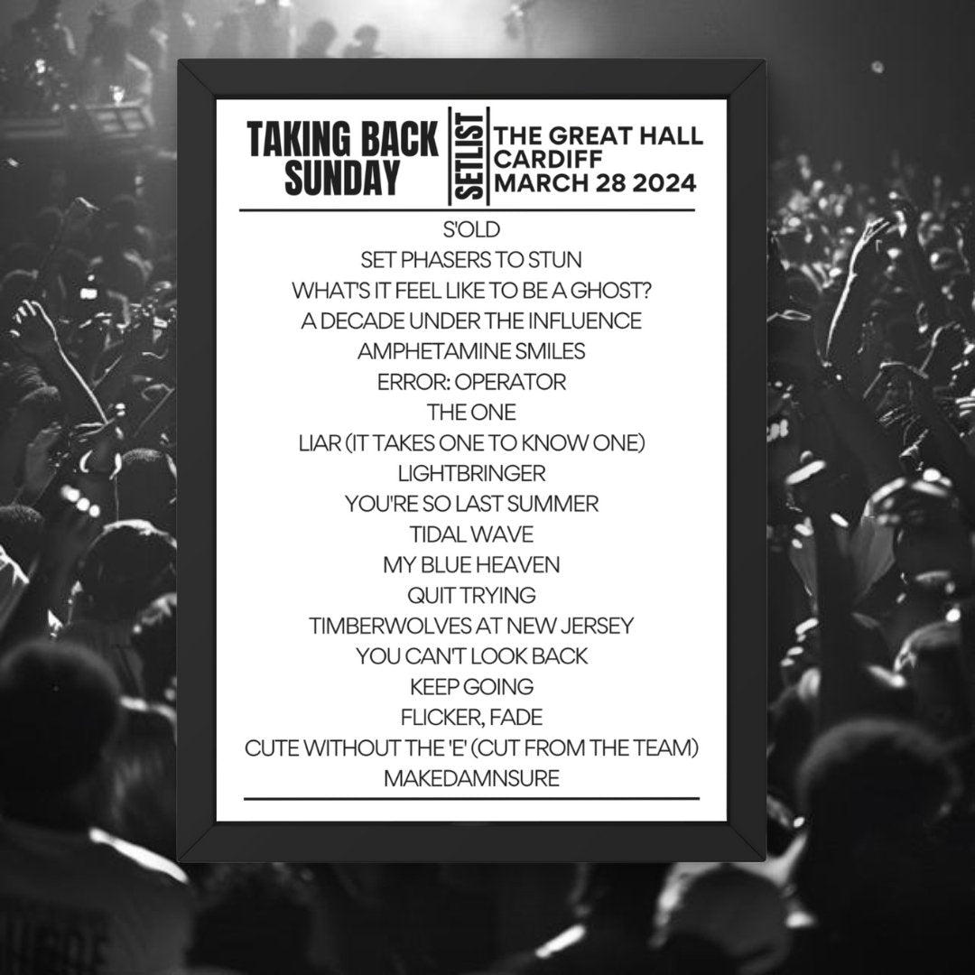 Taking Back Sunday Cardiff March 2024 Setlist - Setlist