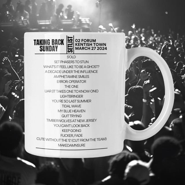 Taking Back Sunday London March 2024 Setlist Mug - Setlist