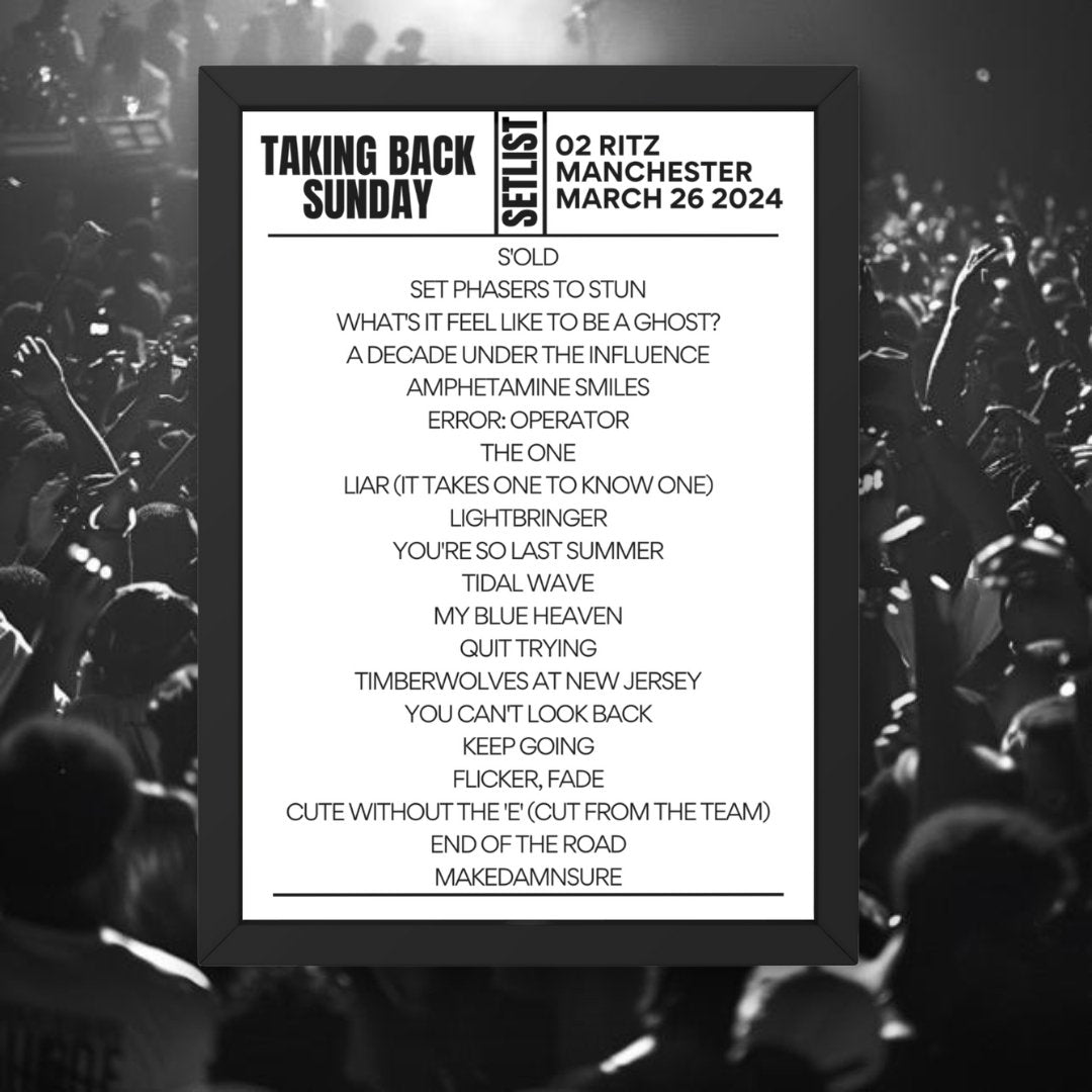 Taking Back Sunday Manchester March 2024 Setlist - Setlist