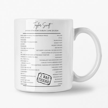 Taylor Swift Dublin June 29 2024 Setlist Mug - Setlist