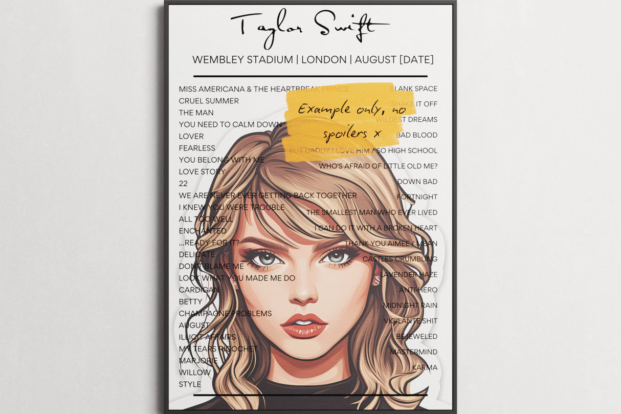 Taylor Swift Eras Tour June 2024 Dates Setlist Posters - Sticker - Setlist