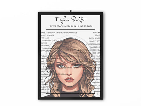 Taylor Swift Eras Tour - Sticker Setlist Bundles - August 2024 - Wembley - Setlist