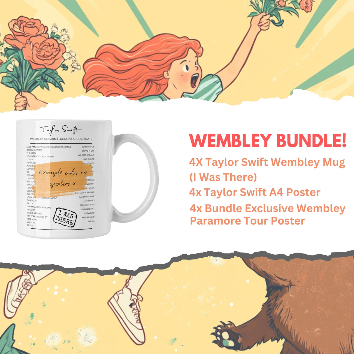 Taylor Swift Wembley August 2024 - Setlist Posters - Basic Style - Setlist