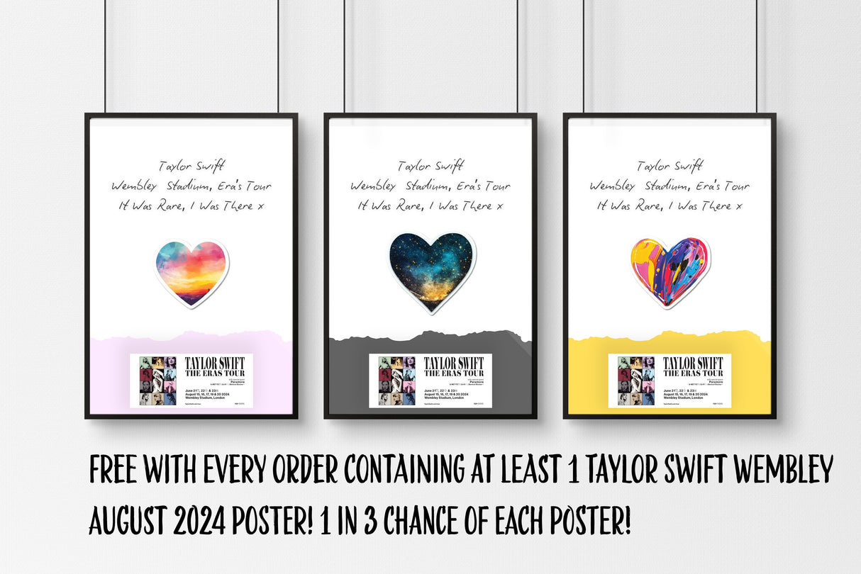 Taylor Swift Wembley August 2024 - Setlist Posters - Sketch Style - Setlist