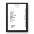 Texas Cheltenham Racecourse Cheltenham 01 June 2024 Setlist Poster - Setlist