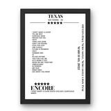 Texas O2 City Hall Newcastle Newcastle upon Tyne 03 March 2022 Setlist Poster - Setlist