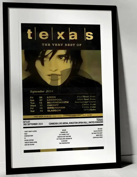 Texas The Very Best Of Texas Tour 2024 Connexin Live Arena Kingston upon Hull 3rd September 2024 - Setlist Tour Poster - Setlist