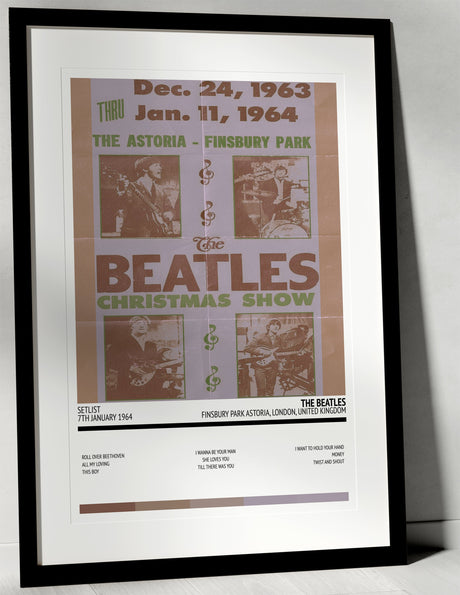 The Beatles The Beatles 1963 Christmas Shows Finsbury Park Astoria London 7th January 1964 - Setlist Tour Poster - Setlist