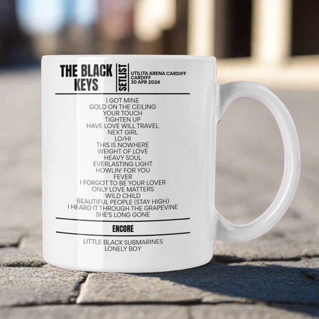 The Black Keys Cardiff April 2024 Replica Setlist Mug - Setlist