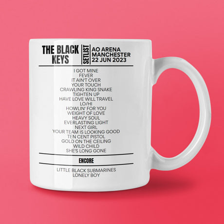 The Black Keys Manchester June 2023 Replica Setlist Mug - Setlist