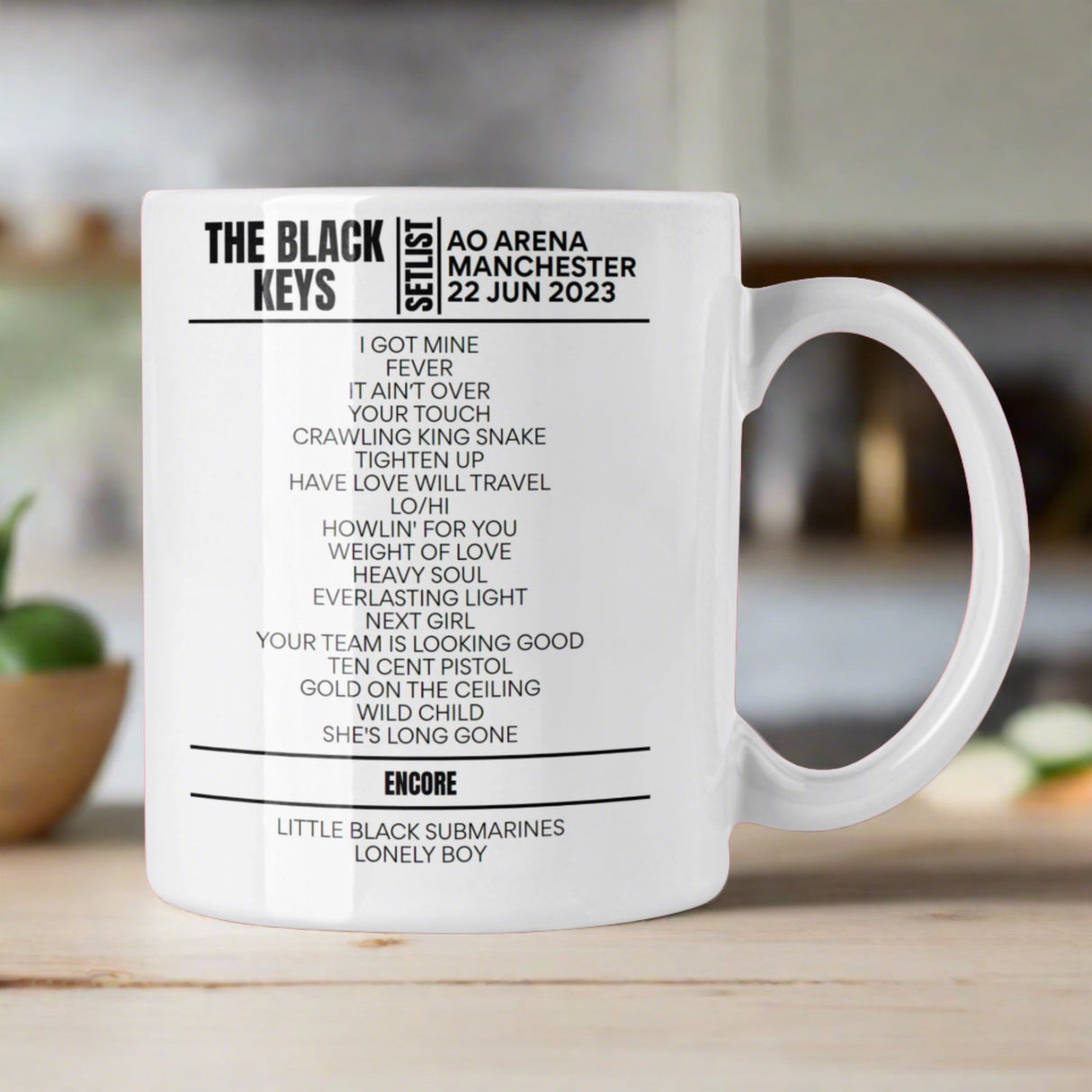 The Black Keys Manchester June 2023 Replica Setlist Mug - Setlist