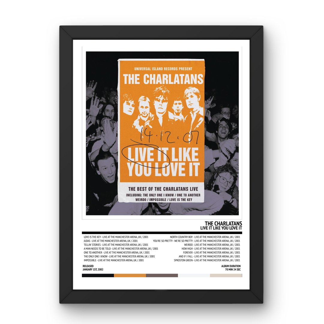 The Charlatans - Live It Like You Love It (2002) Poster - Setlist