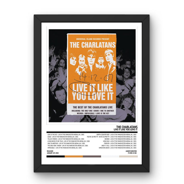 The Charlatans - Live It Like You Love It (2002) Poster - Setlist