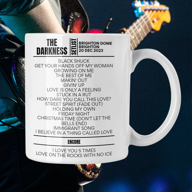 The Darkness Brighton December 20, 2023 Replica Setlist Mug - Setlist