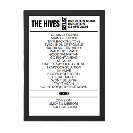 The Hives Brighton April 2024 Setlist - Setlist