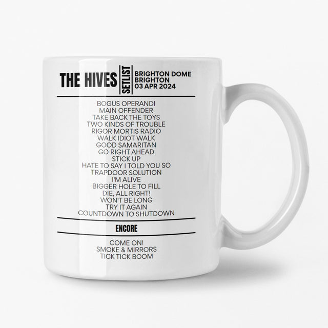 The Hives Brighton April 2024 Setlist Mug - Setlist