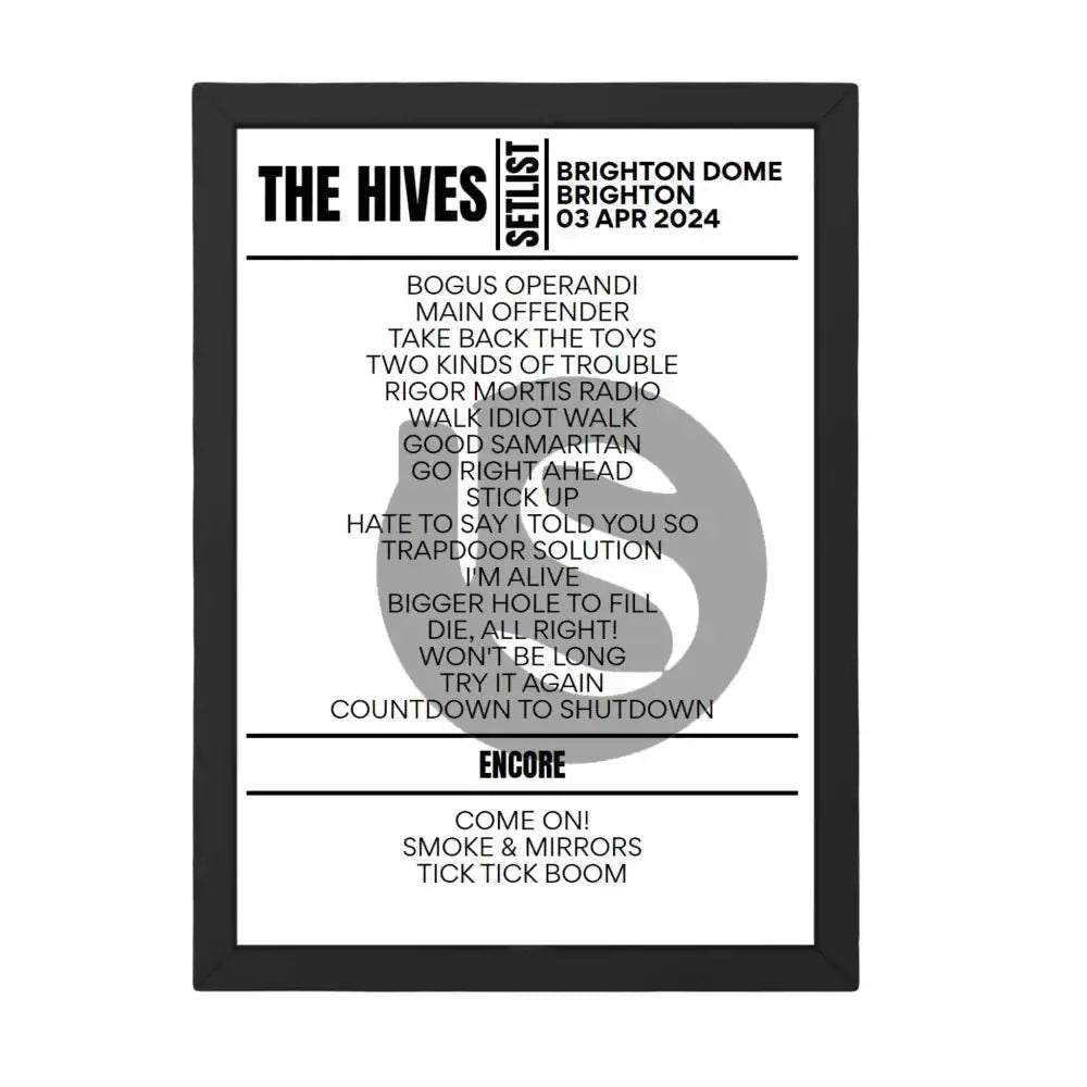 The Hives Brighton April 2024 Setlist - Setlist