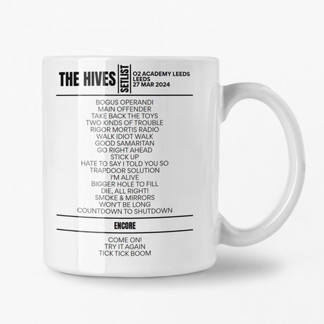 The Hives Leeds March 2024 Setlist Mug - Setlist