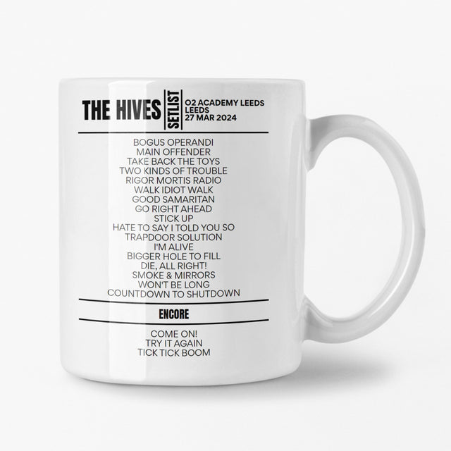 The Hives Leeds March 2024 Setlist Mug - Setlist