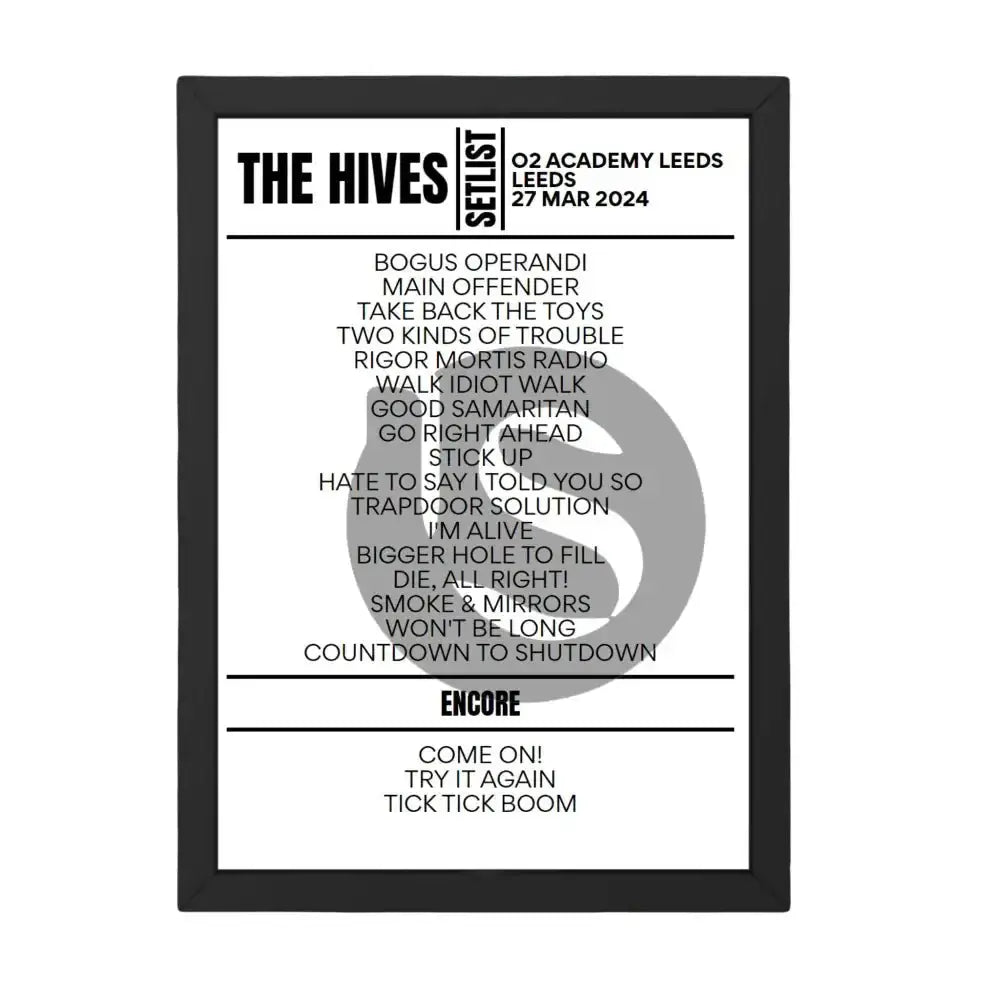 The Hives Leeds March 2024 Setlist - Setlist