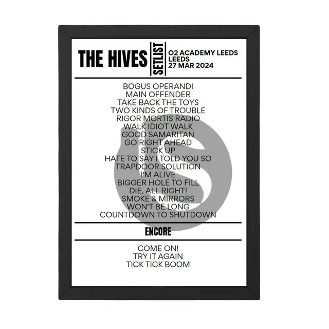 The Hives Leeds March 2024 Setlist - Setlist