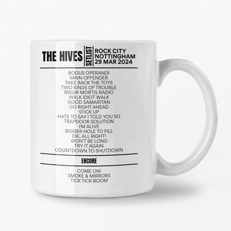 The Hives Nottingham March 2024 Setlist Mug - Setlist