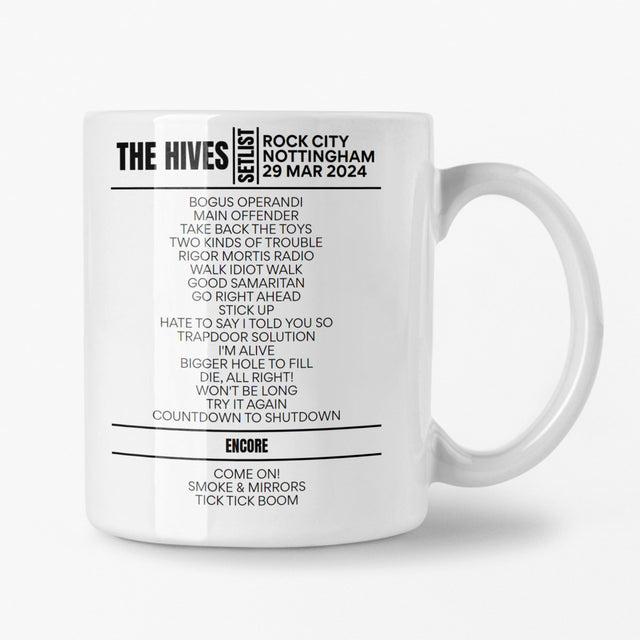 The Hives Nottingham March 2024 Setlist Mug - Setlist