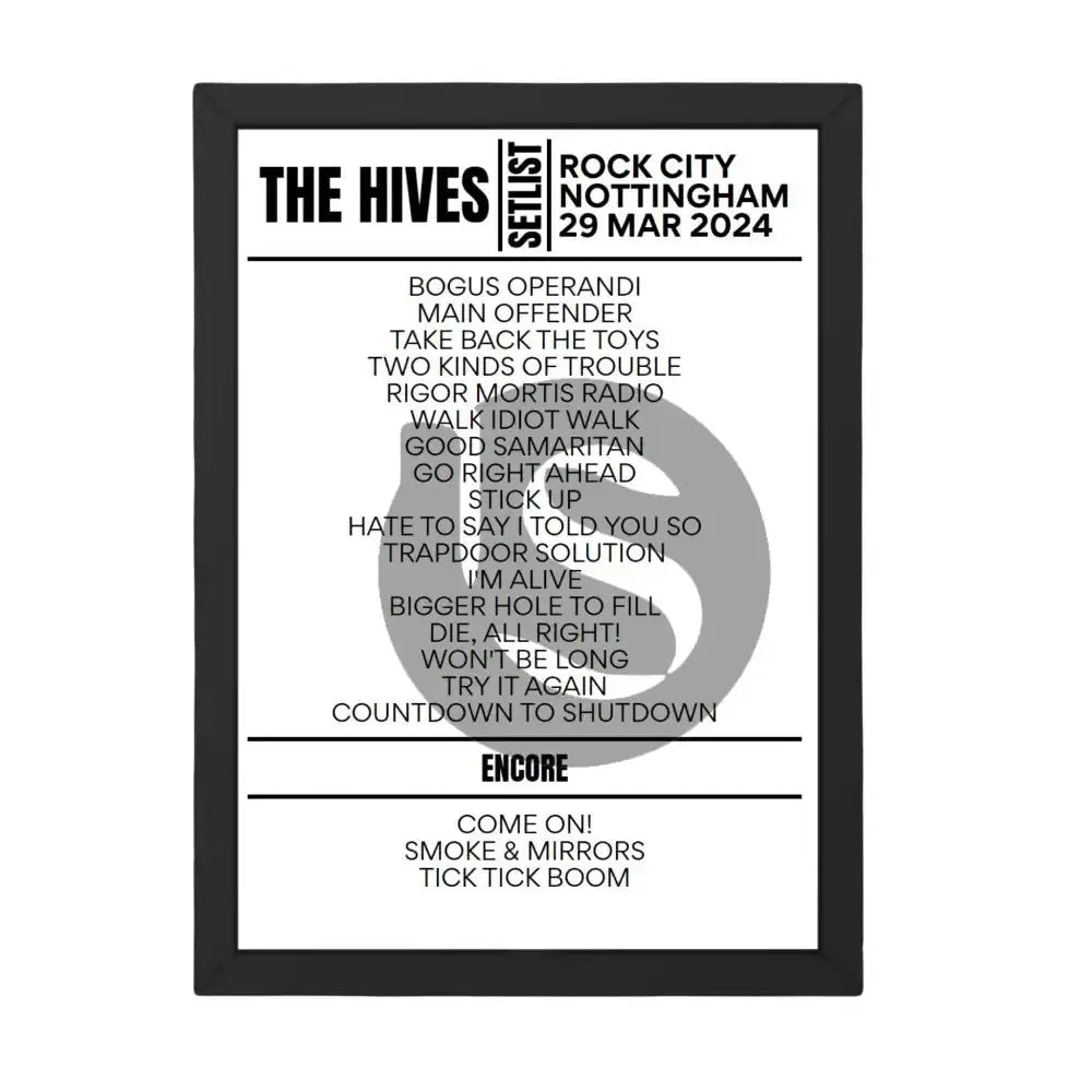 The Hives Nottingham March 2024 Setlist - Setlist