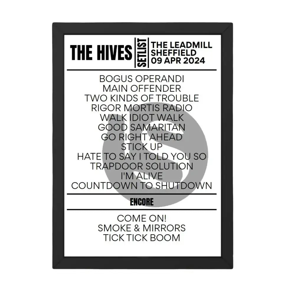 The Hives Sheffield April 2024 Setlist - Setlist